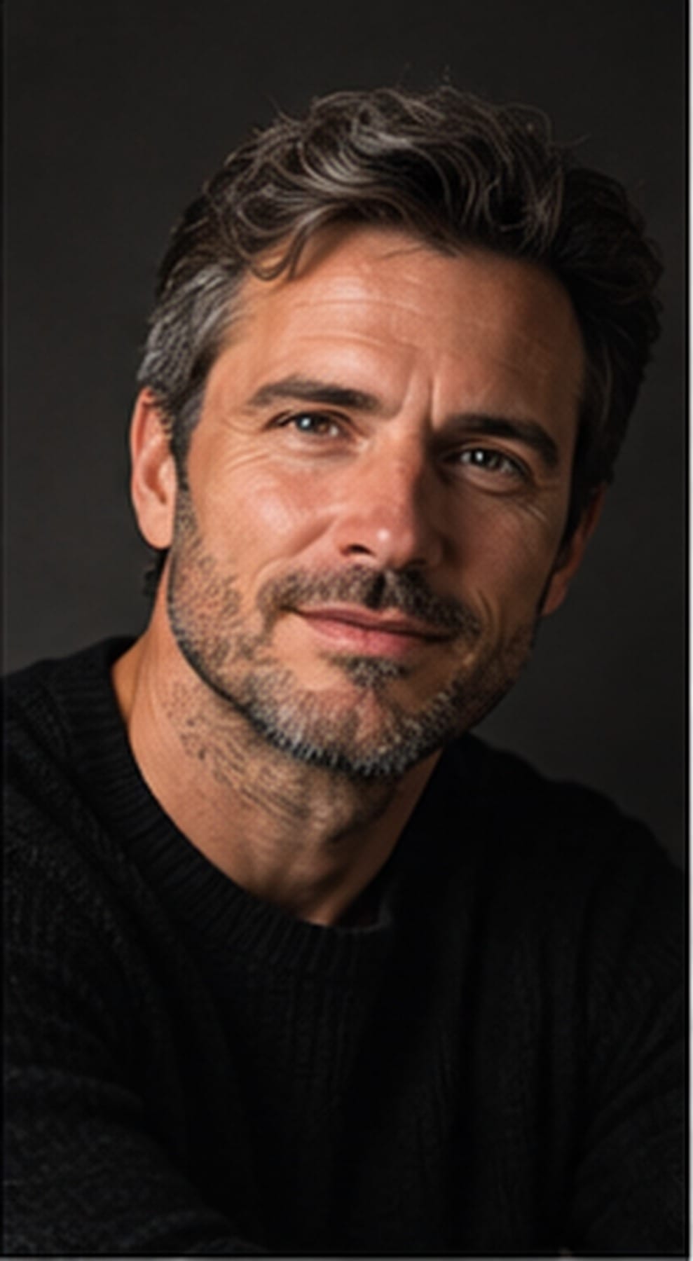 Portrait masculin sur fond sombre